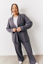 Charcoal Relaxed Pocket Detail Blazer