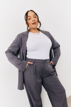 Charcoal Relaxed Pocket Detail Blazer