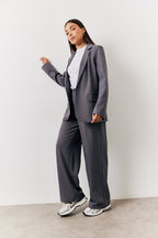 Charcoal Relaxed Pocket Detail Blazer