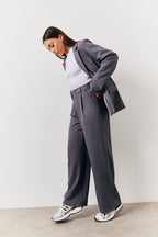 Charcoal Relaxed Pocket Detail Blazer