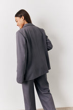 Charcoal Relaxed Pocket Detail Blazer