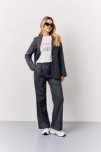 Grey Pinstripe Tailored Blazer