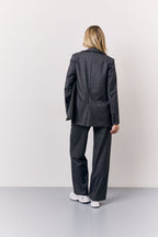 Grey Pinstripe Tailored Blazer