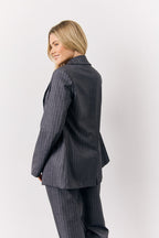 Grey Pinstripe Tailored Blazer