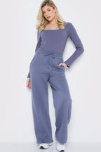 Long Sleeved Ribbed Square Neck Bodysuit