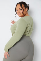 Long Sleeved Ribbed Square Neck Bodysuit