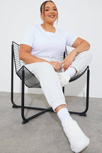 Ribbed Crew Neck Short Sleeve Bodysuit