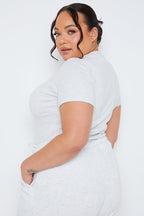 Ribbed Crew Neck Short Sleeve Bodysuit