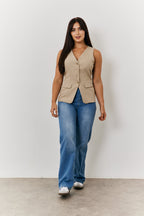 Longline Button Through Waistcoat