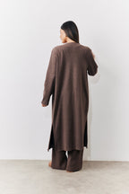 Brushed Rib Maxi Co Ord Cardigan