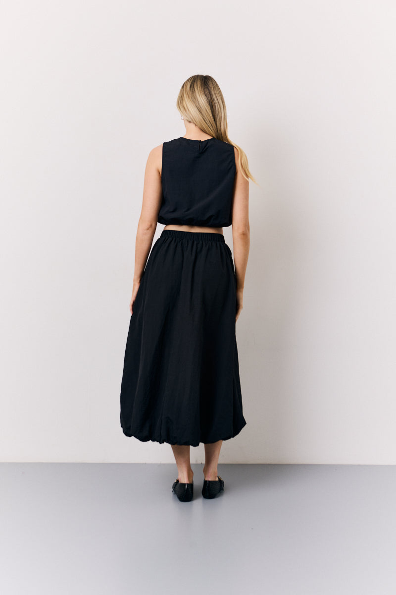 Black Balloon Co-Ord Crop Top