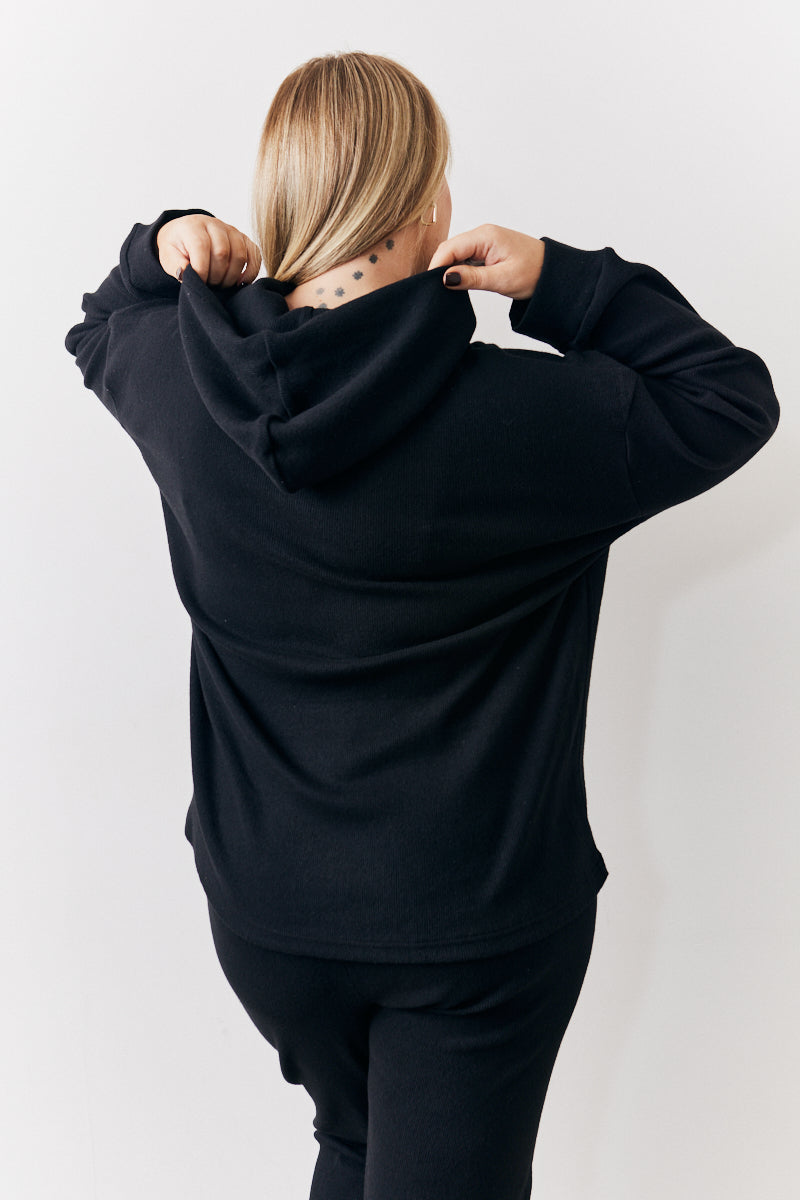 Brushed Rib Co Ord Hoodie