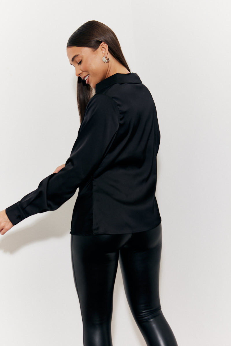 Asymmetric Button Detail Shirt