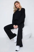 Crew Neck Fleecback Sweater