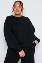 Crew Neck Fleecback Sweater