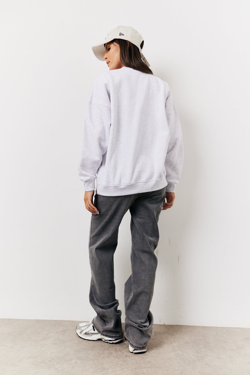 Crew Neck Fleeceback Sweater