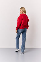 Red St Tropez Embroidered Slogan Sweatshirt