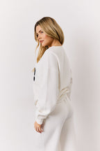 Cream 1992 Embroidered Slogan Sweatshirt