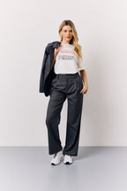White Embroidered Paris Slogan T-Shirt