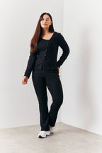 Brushed Rib Asymmetric Co-Ord Top