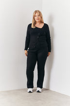 Brushed Rib Asymmetric Co-Ord Top