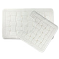 Orkney White Crosshatch 2 Piece Bath Mat Set