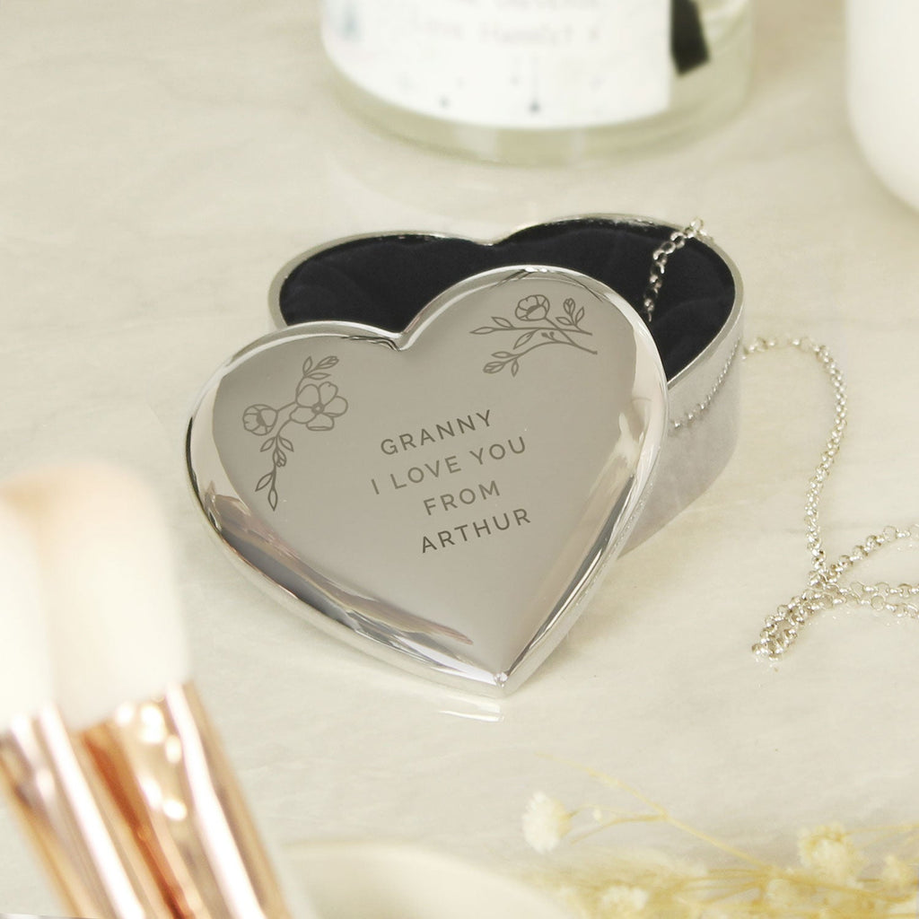 Personalised Floral Trinket Box