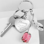 Personalised Pink Rose Keyring