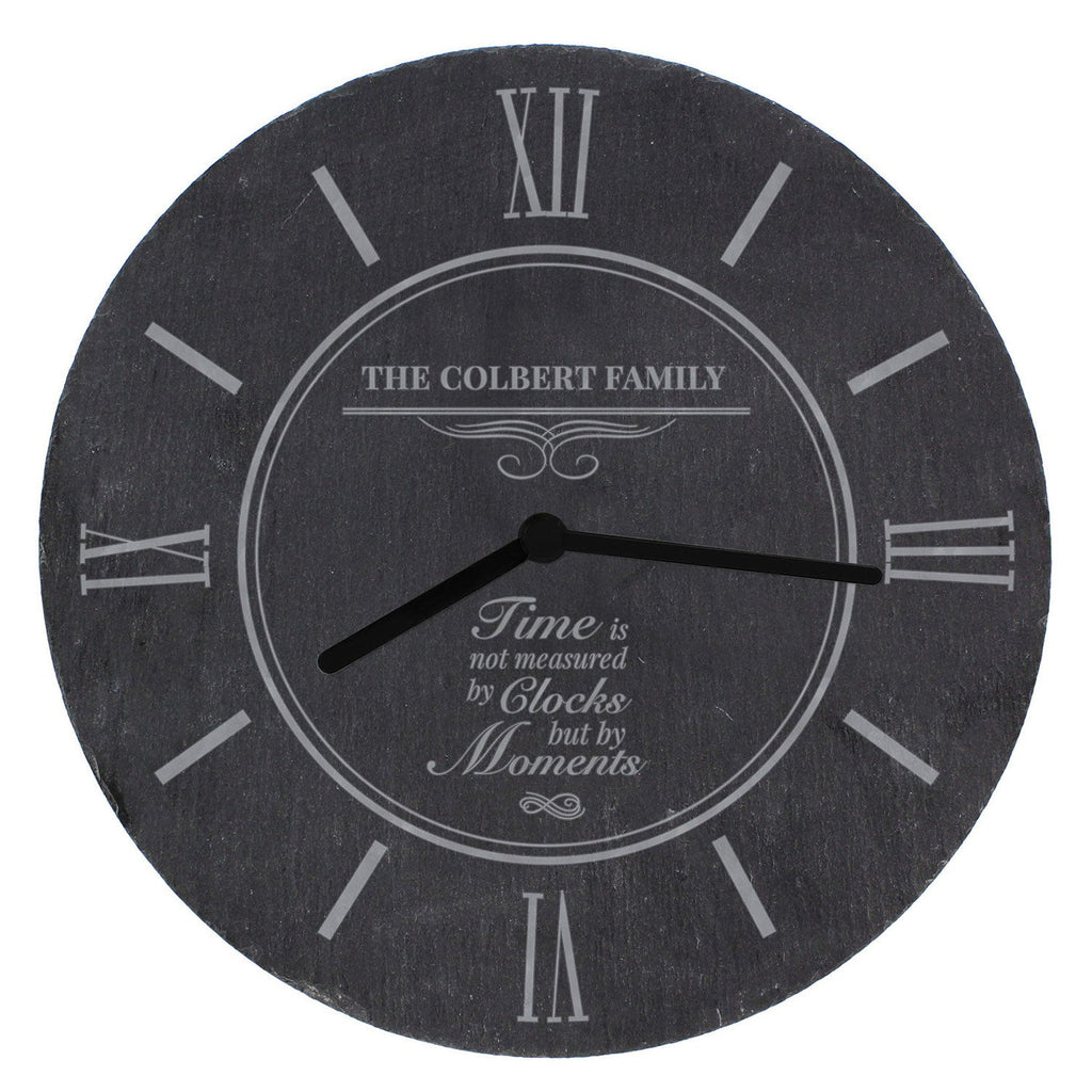 Personalised Rustic Slate Wall Clock