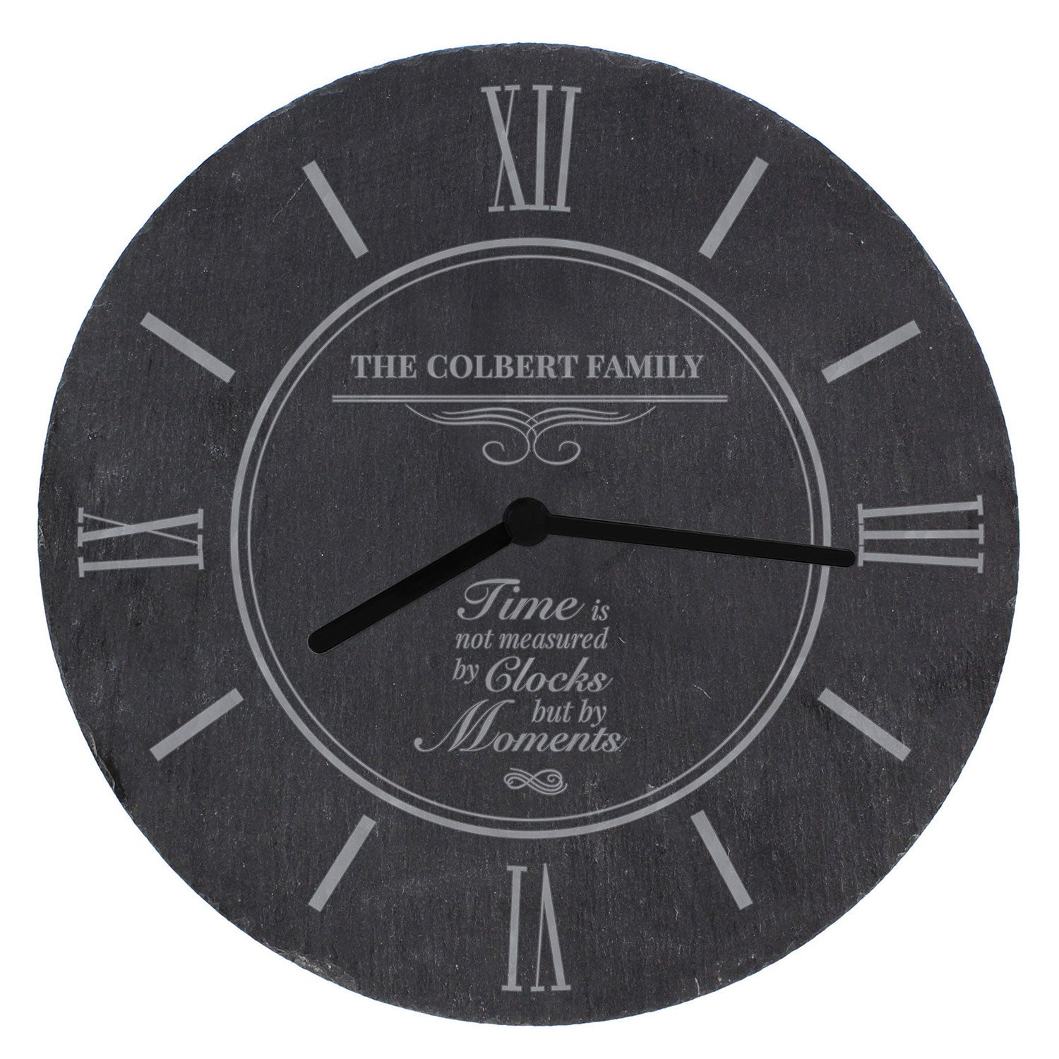 Personalised Rustic Slate Wall Clock