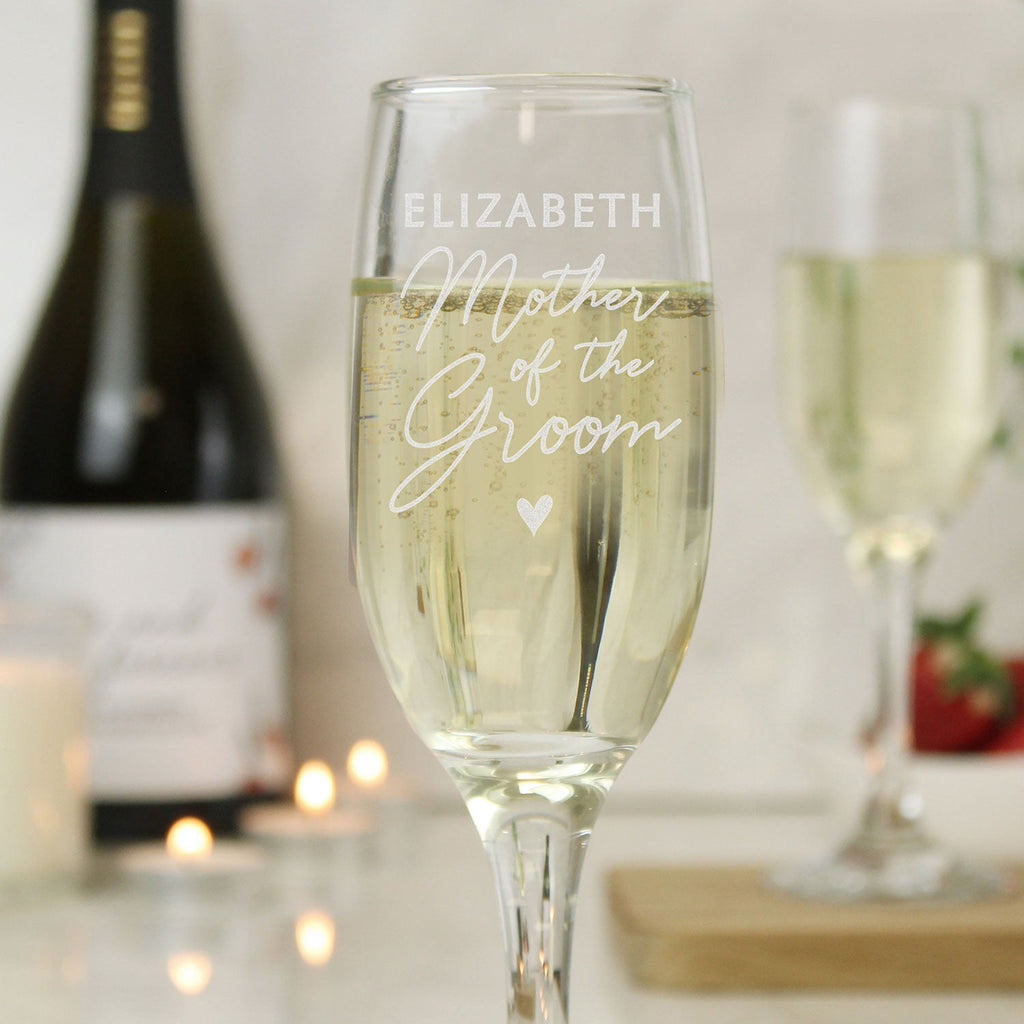 Personalised Mother of the Groom Glass Flute