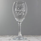 Personalised I'm On The Naughty List Wine Glass