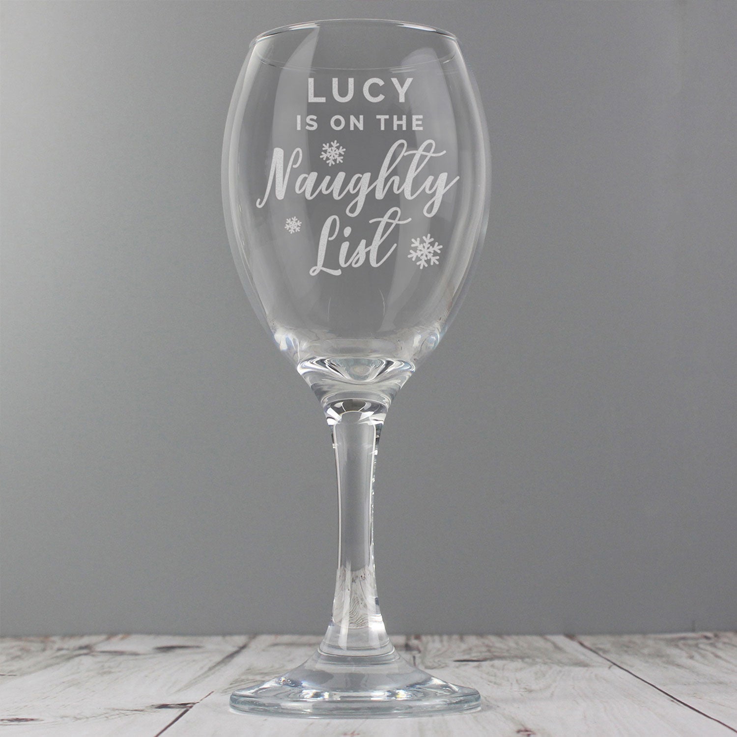 Personalised I'm On The Naughty List Wine Glass