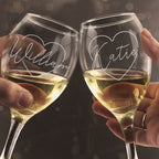 Personalised Heart Wine Glasses