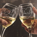 Personalised Heart Wine Glasses