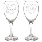 Personalised Heart Wine Glasses