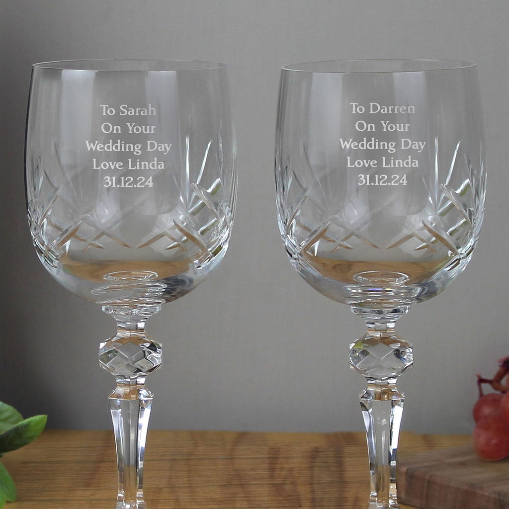 Personalised Crystal Wine Glasses