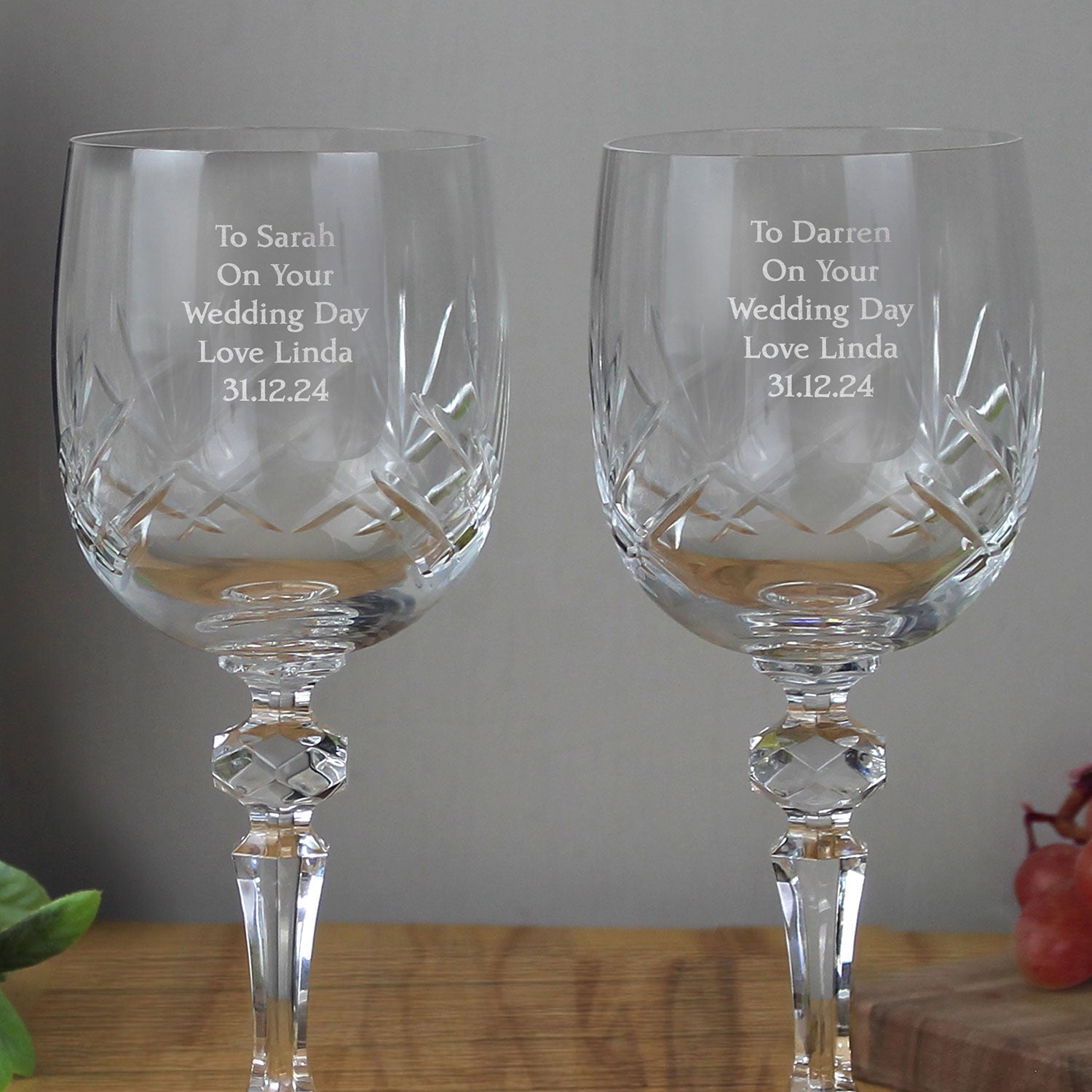 Personalised Crystal Wine Glasses
