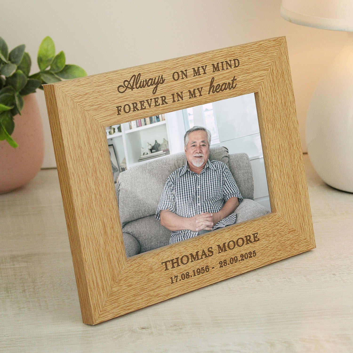 Personalised Memorial Wooden Photo Frame