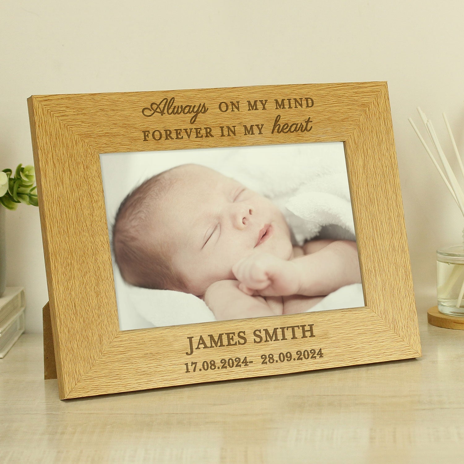 Personalised Memorial Wooden Photo Frame