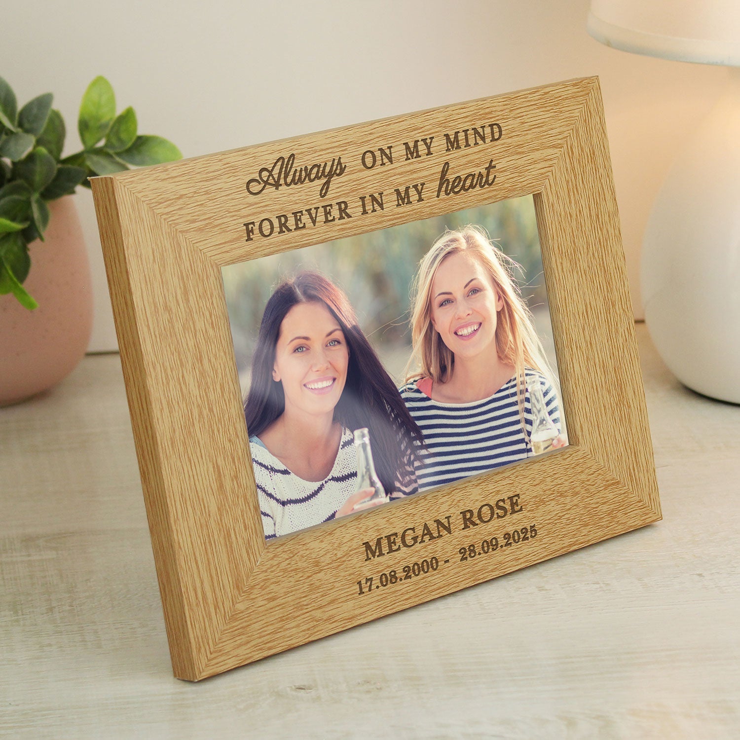 Personalised Memorial Wooden Photo Frame