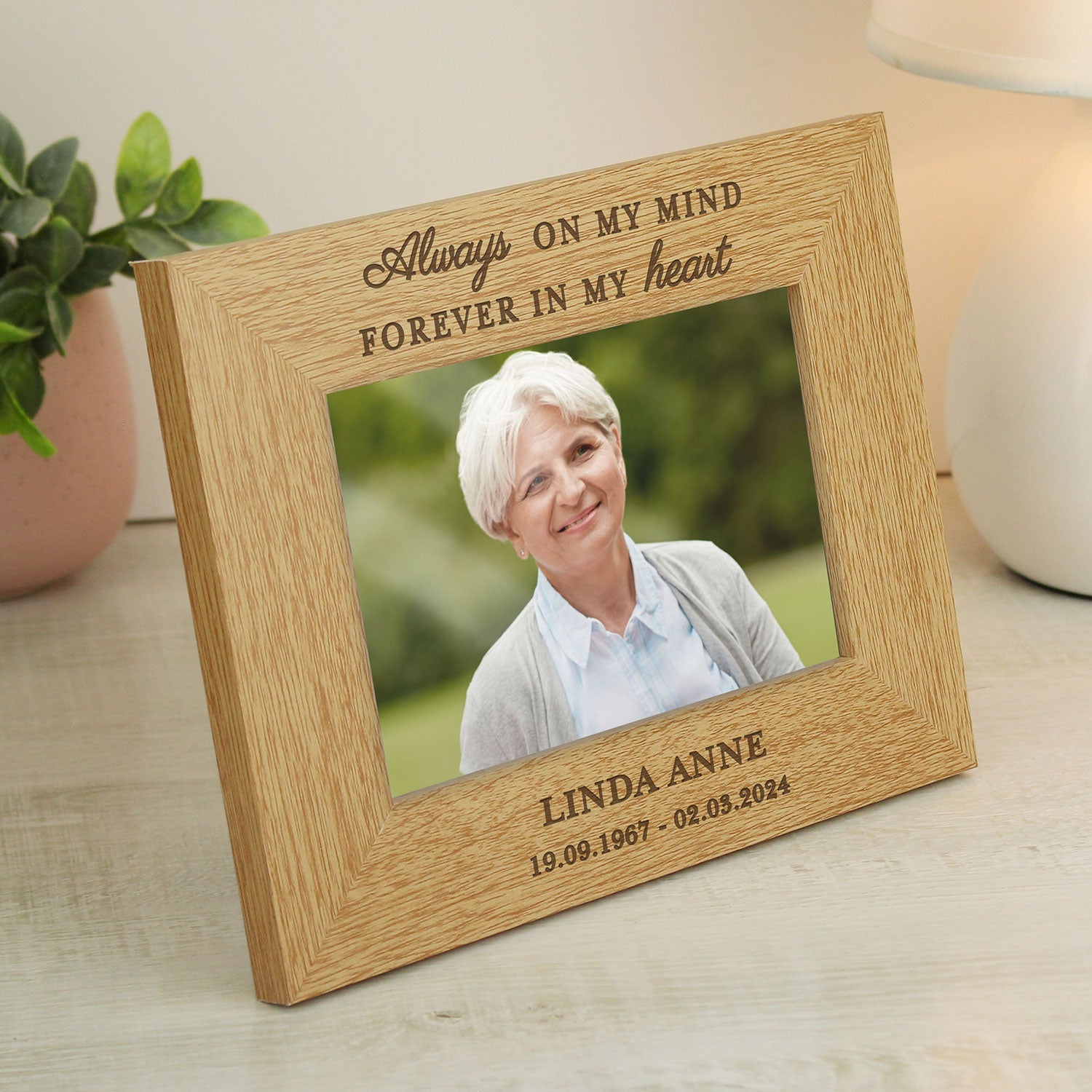 Personalised Memorial Wooden Photo Frame