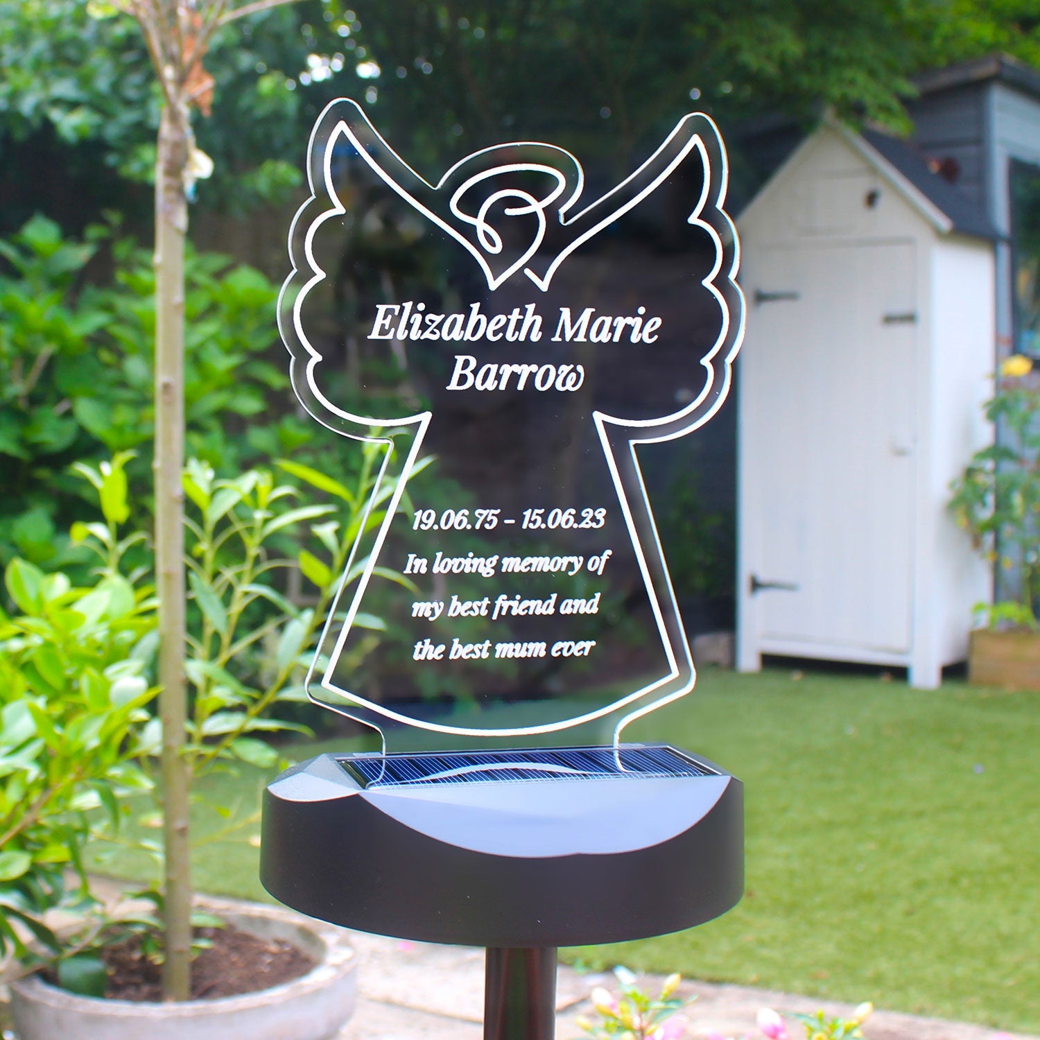Personalised Angel LED Solar Light