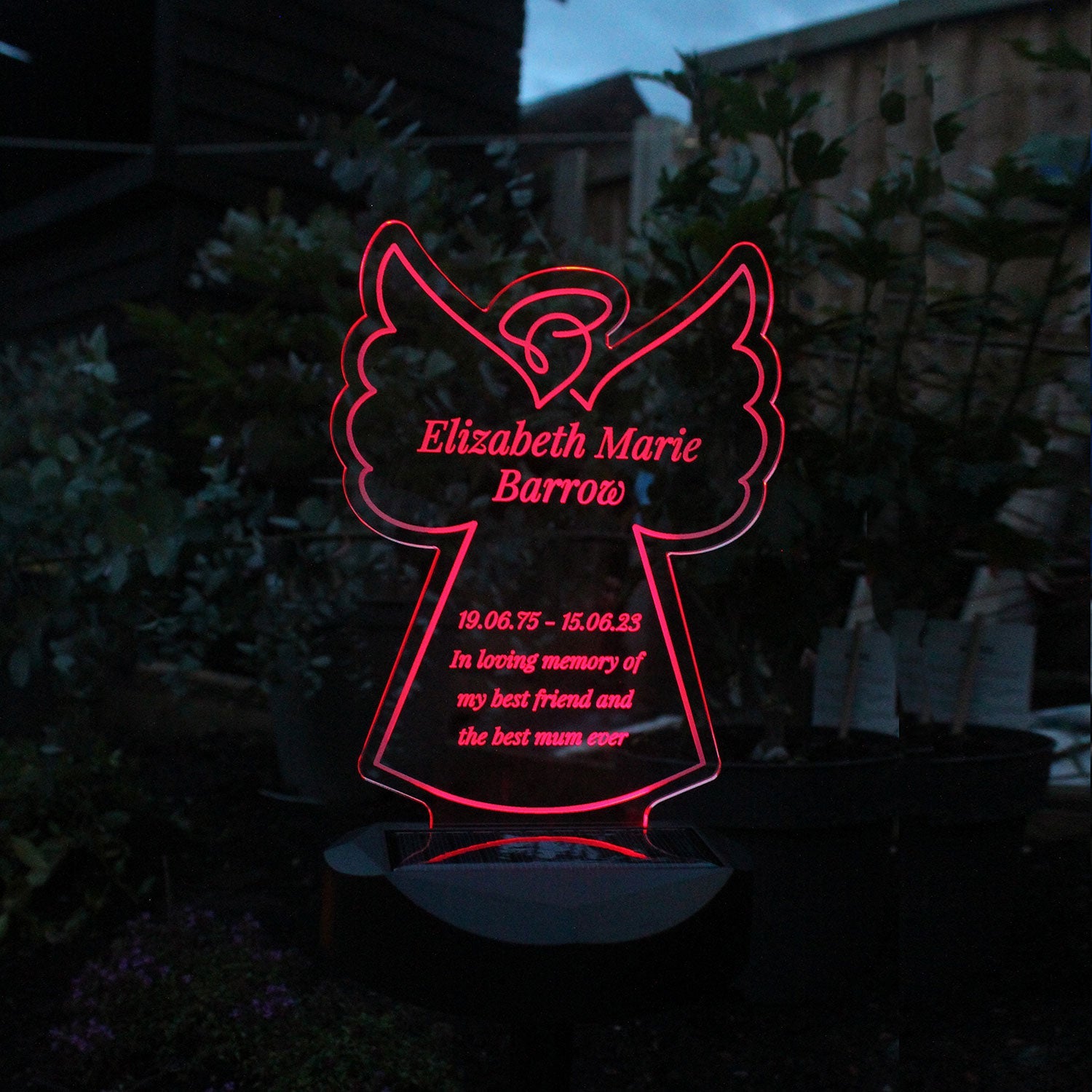 Personalised Angel LED Solar Light