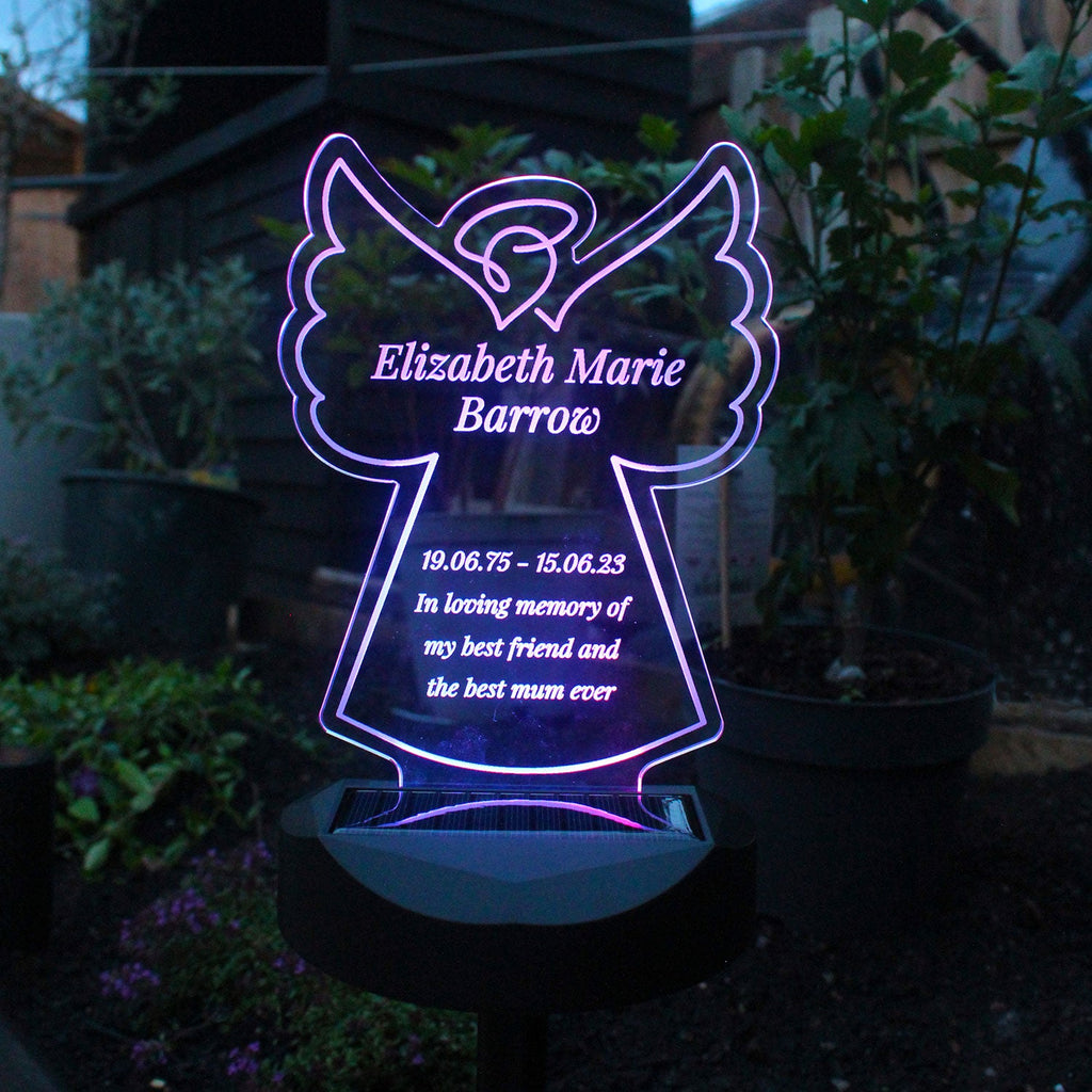 Personalised Angel LED Solar Light
