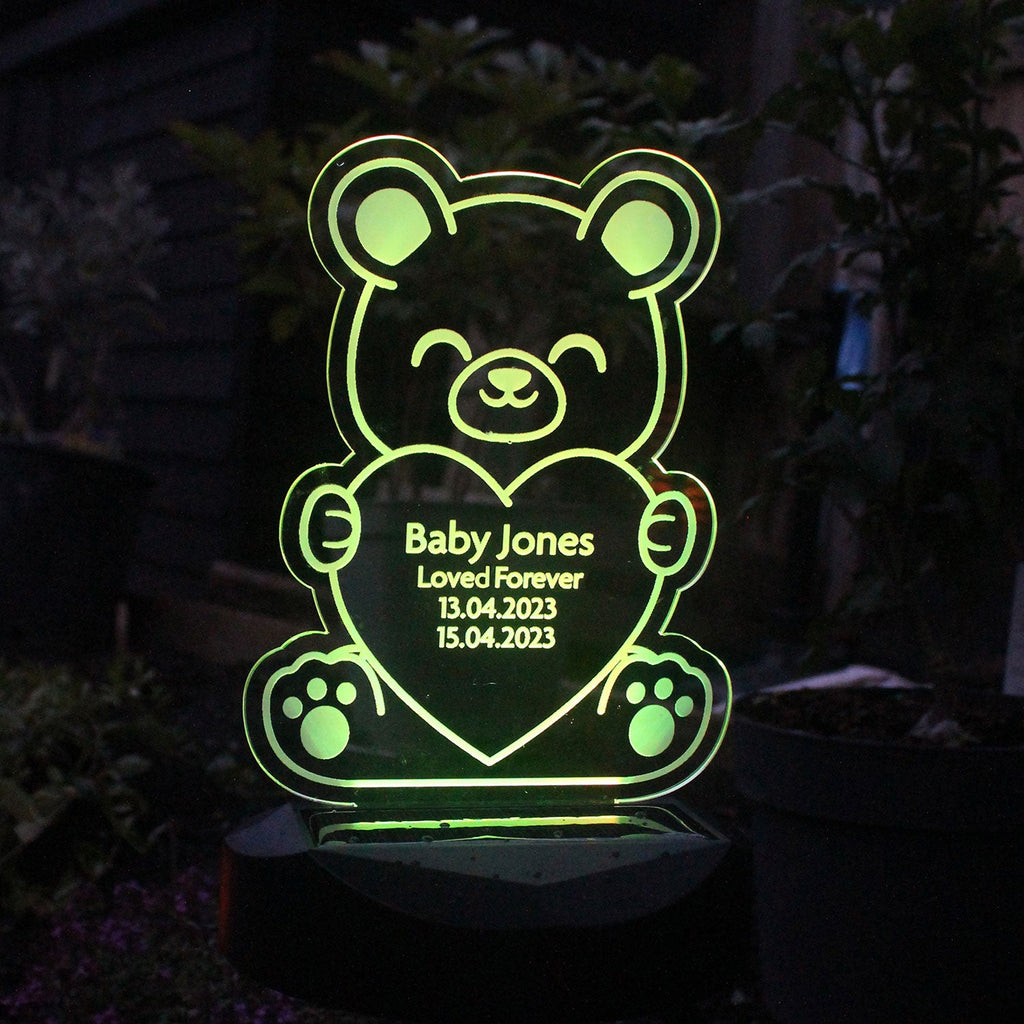 Personalised Bear Solar Light
