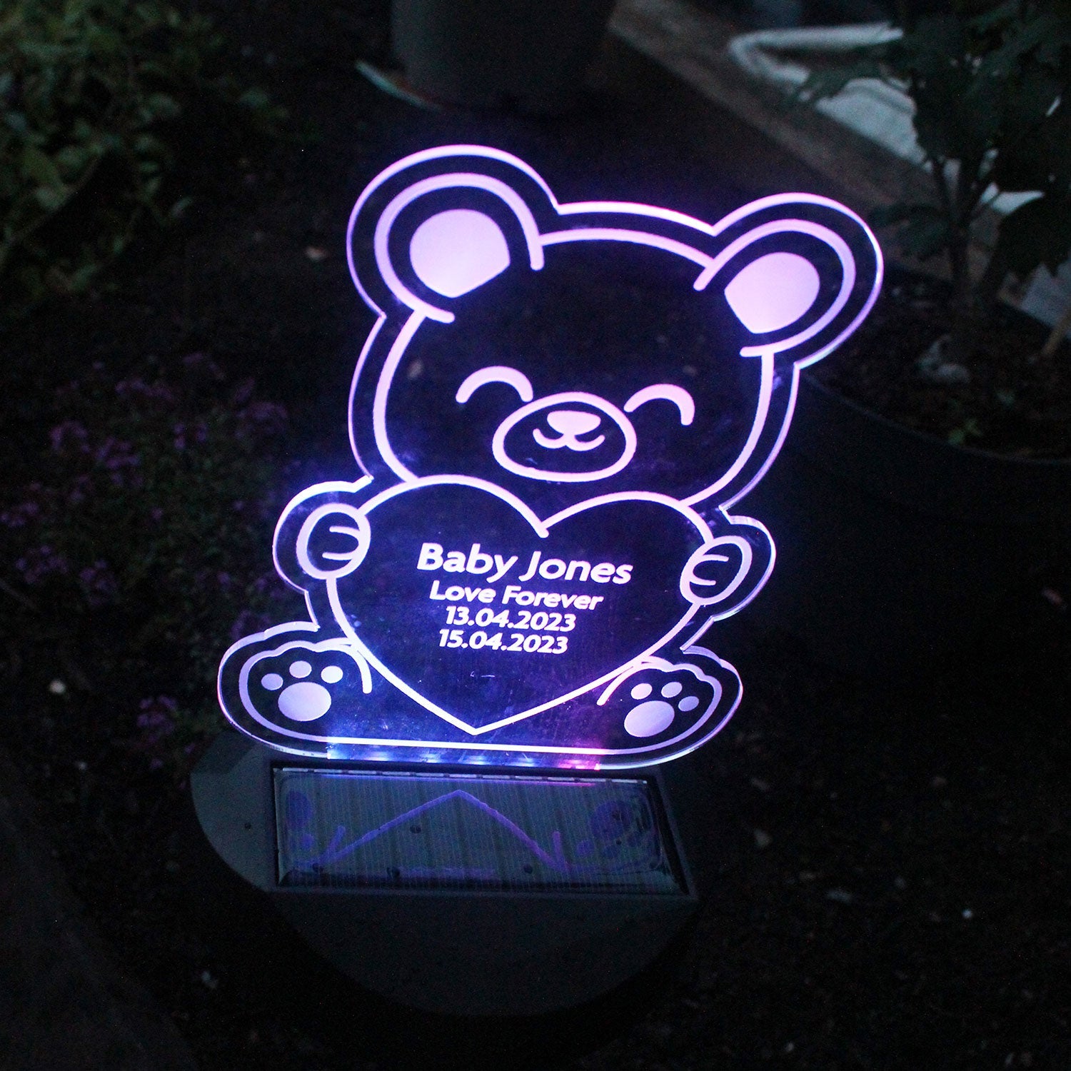 Personalised Bear Solar Light