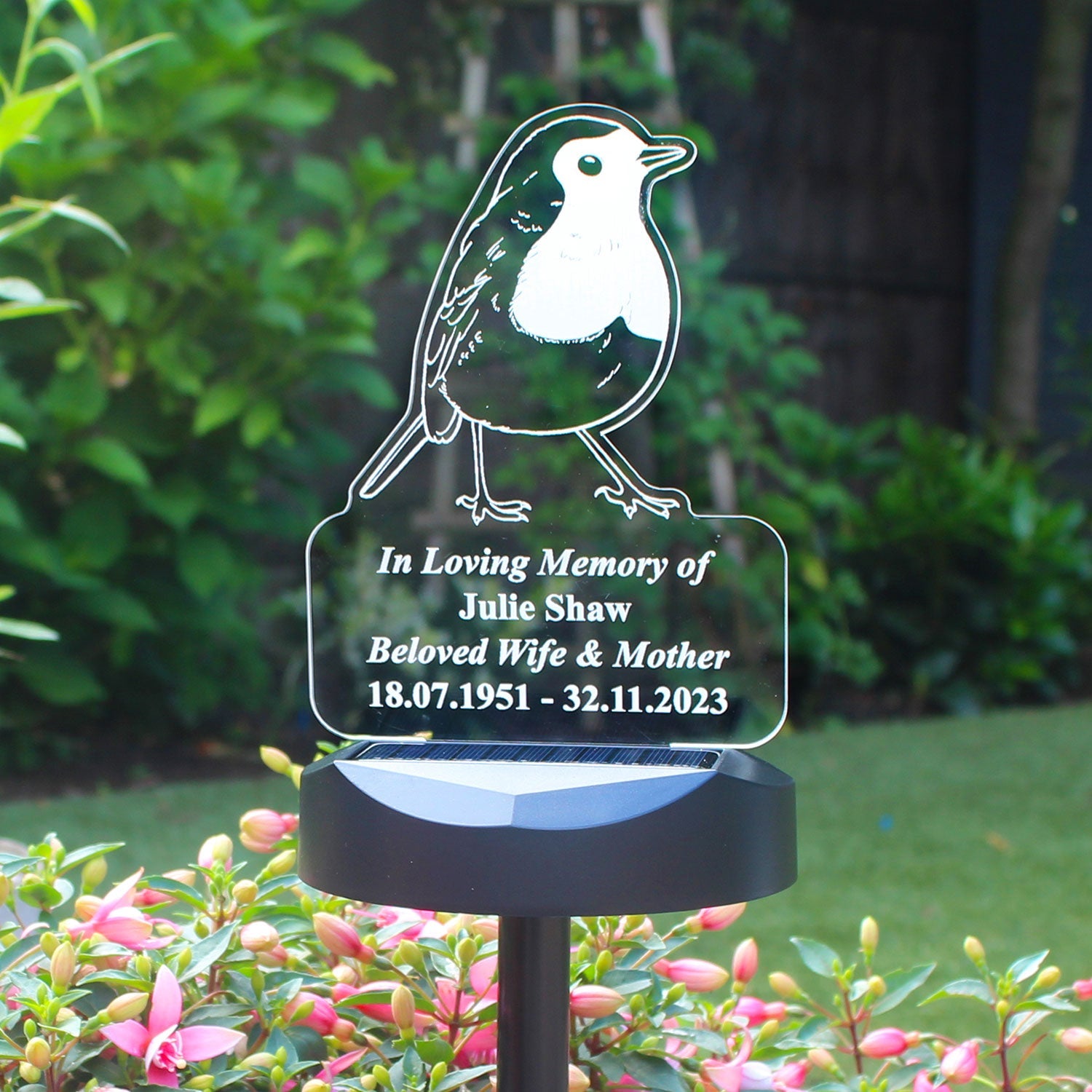 Personalised Robin Solar Light