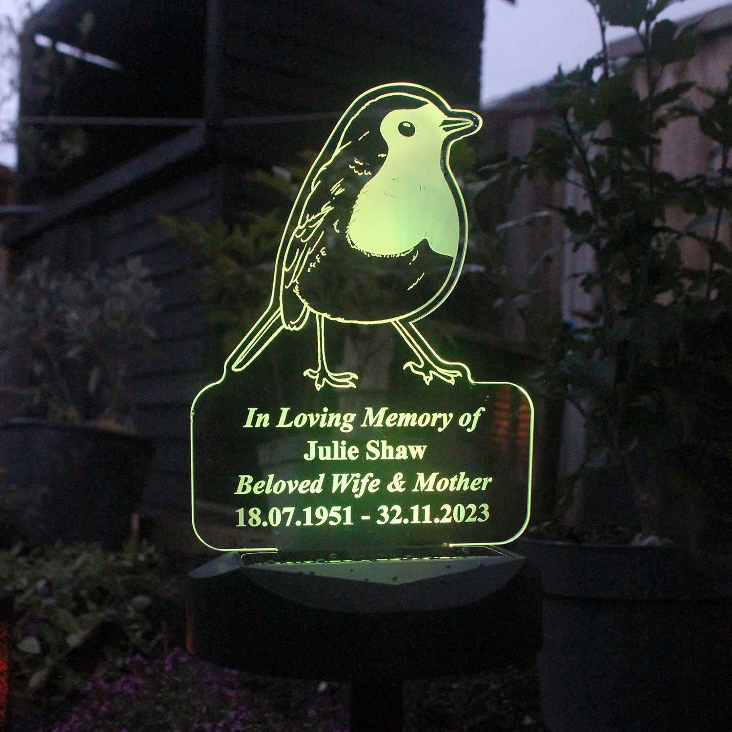 Personalised Robin Solar Light