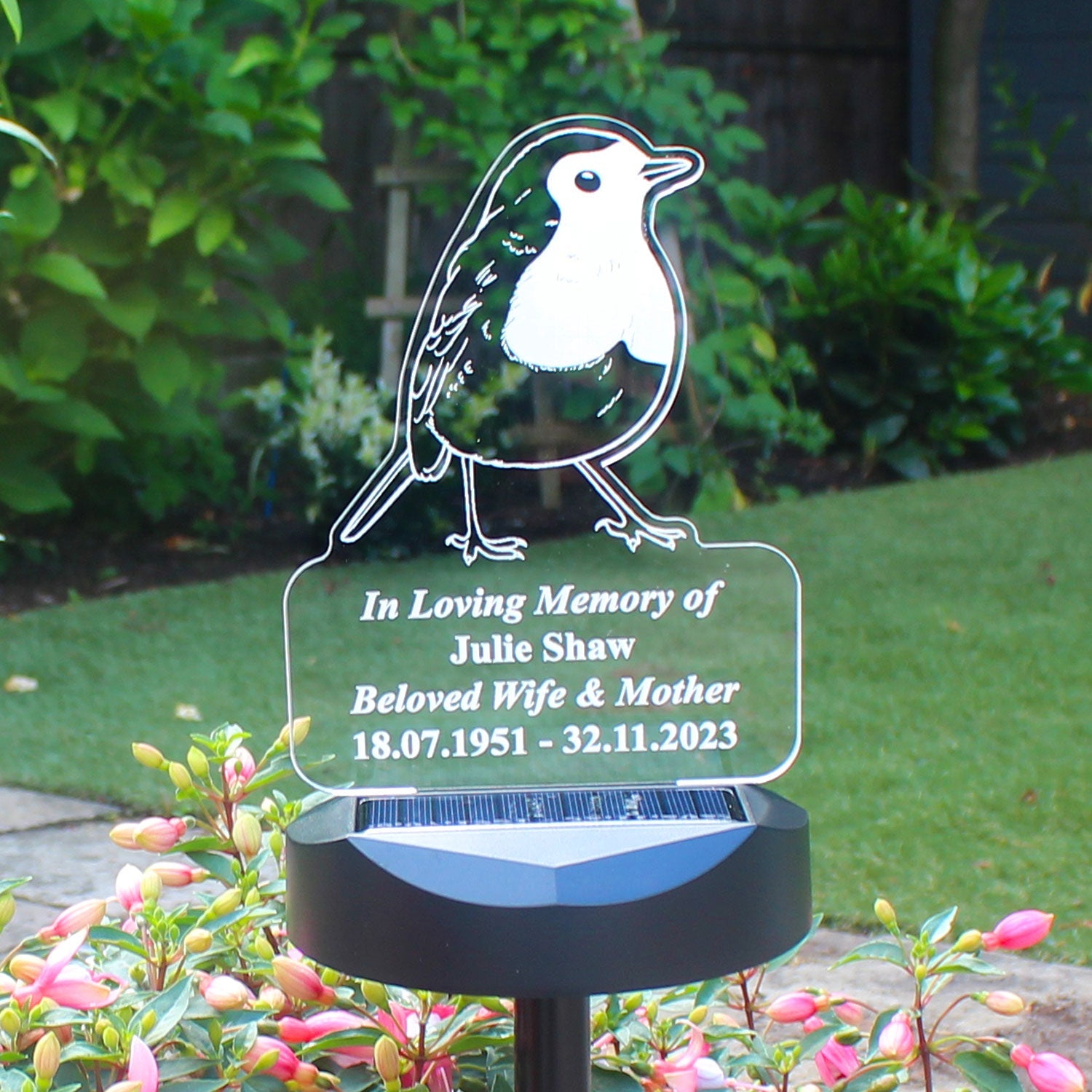 Personalised Robin Solar Light